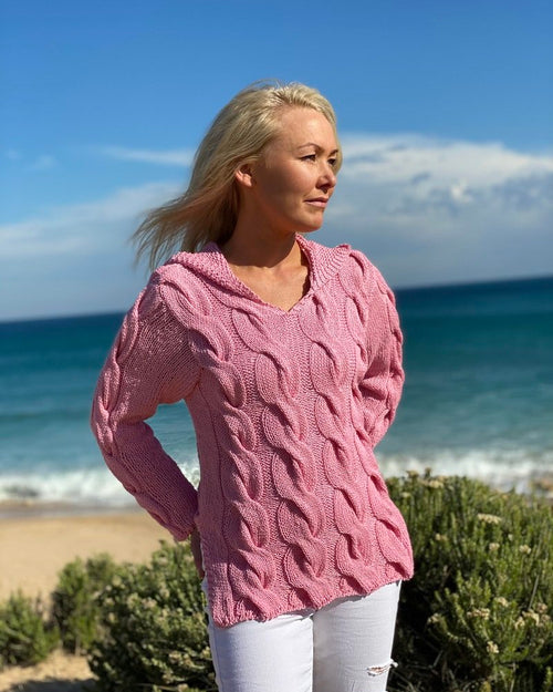 Hooded Cable Jumper — PDF Knitting Pattern #172