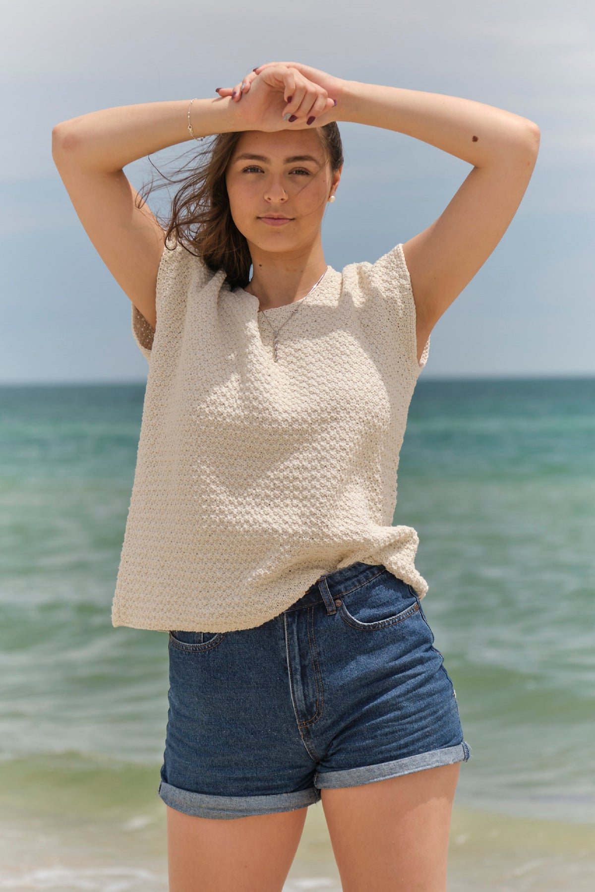 EMBLA - Knitted T-shirt #132, pink