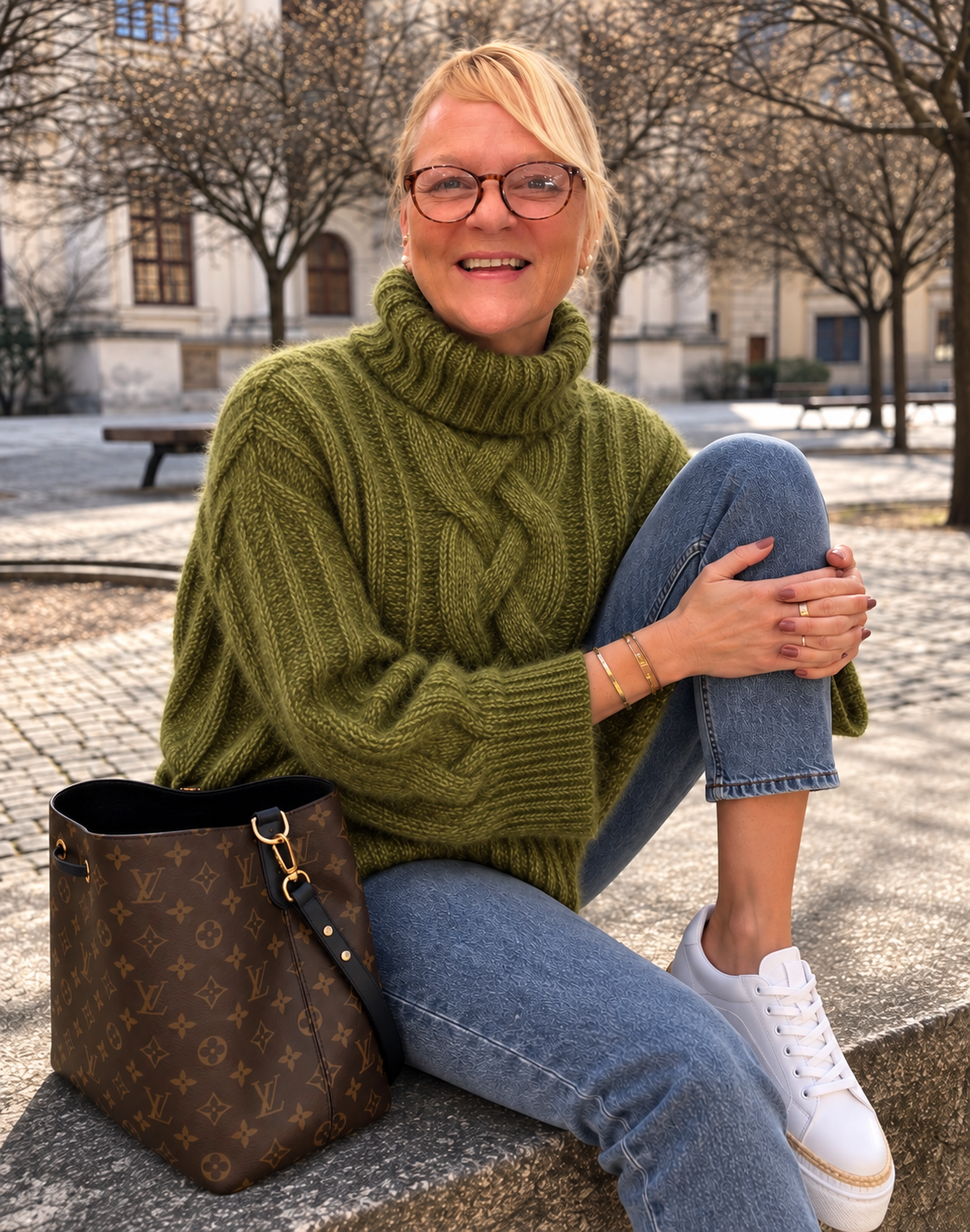 Hedda Cable Roll Neck — Scandi Soft XL, #150