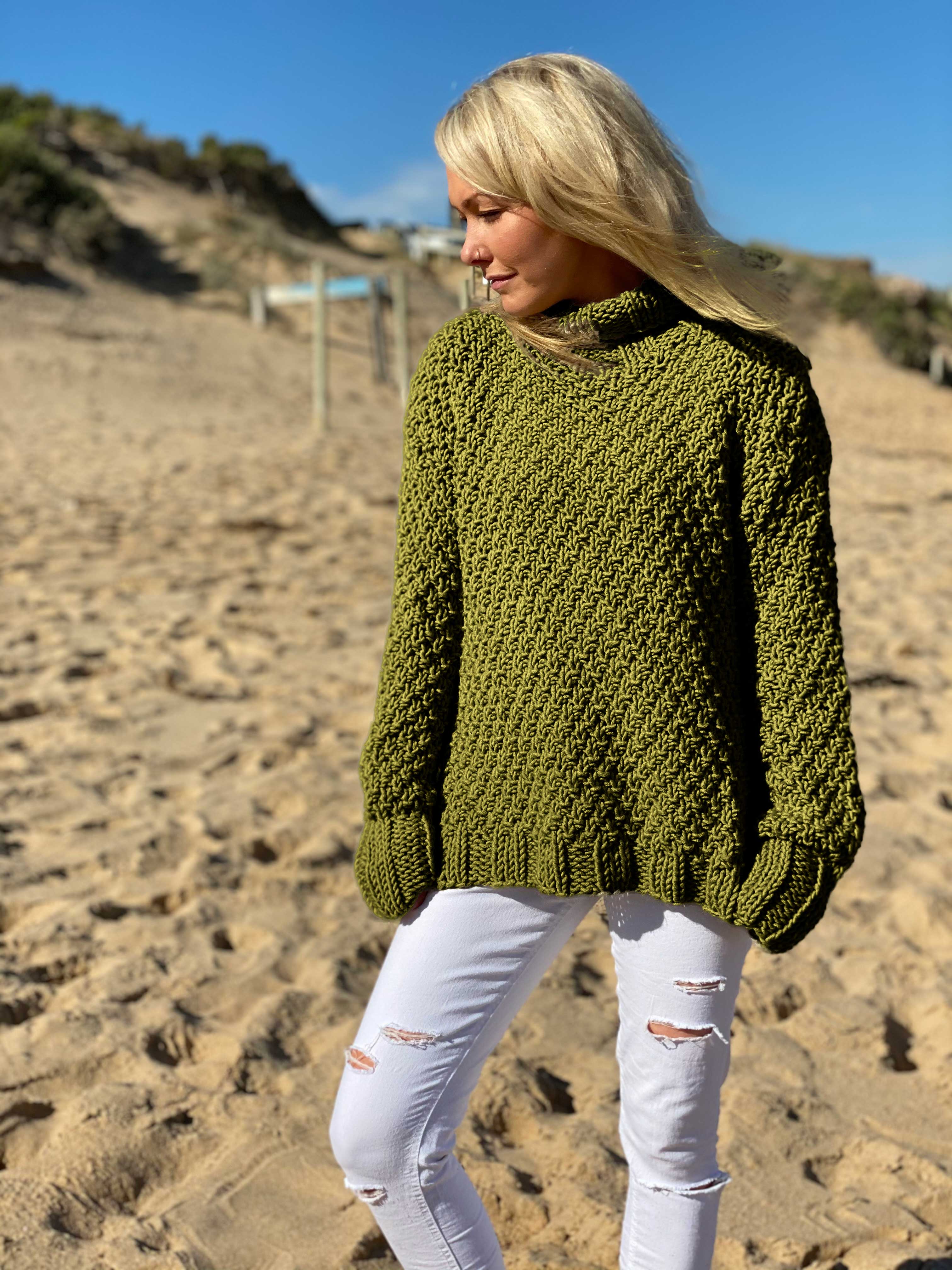 た*く様 90s STONE  グリーンエッジ ロールネックニット Icicle Sweater Knitting Pattern – Anette Eriksson Design