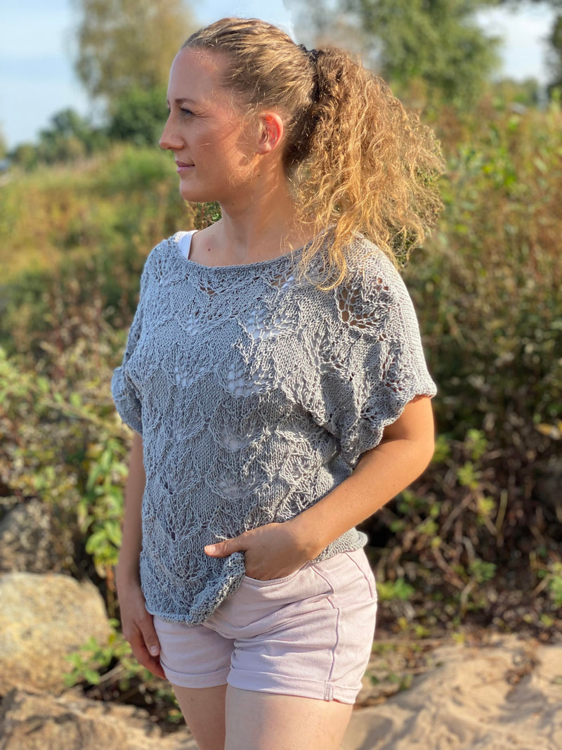 T-SHIRT -knitting pattern #162, grey