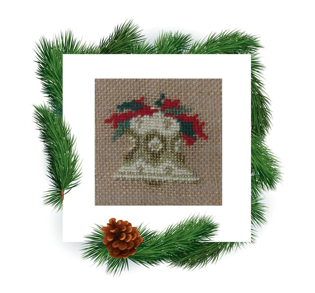 CHRISTMAS CARDS - cross stitch pattern, christmas bell