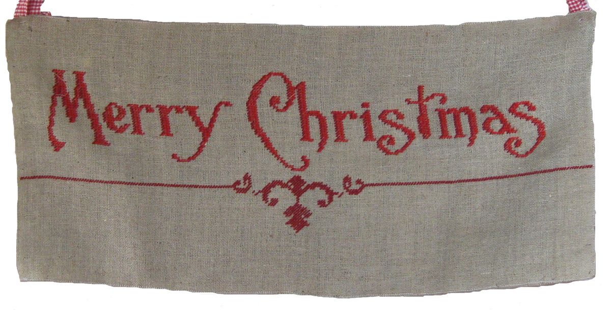 CHRISTMAS BANNER RED - cross stitch pattern