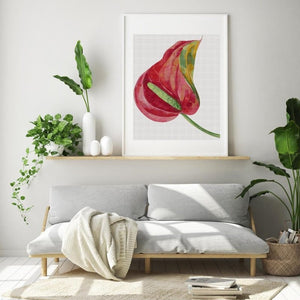 ANTHURIUM - cross stitch pattern - large - Anette Eriksson Design