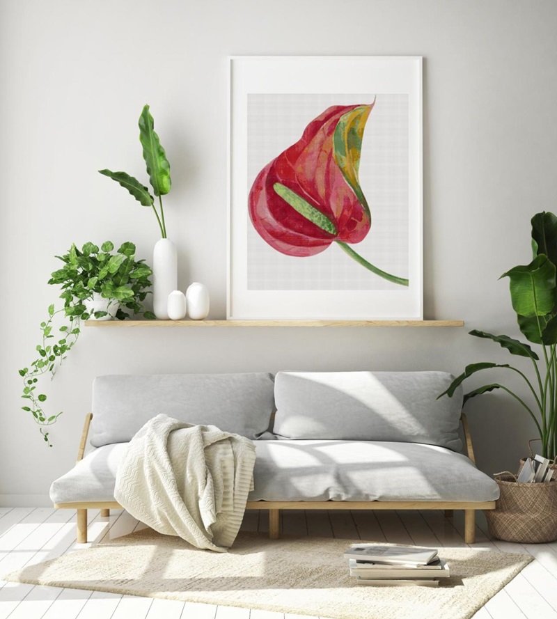 ANTHURIUM - cross stitch pattern - large - Anette Eriksson Design