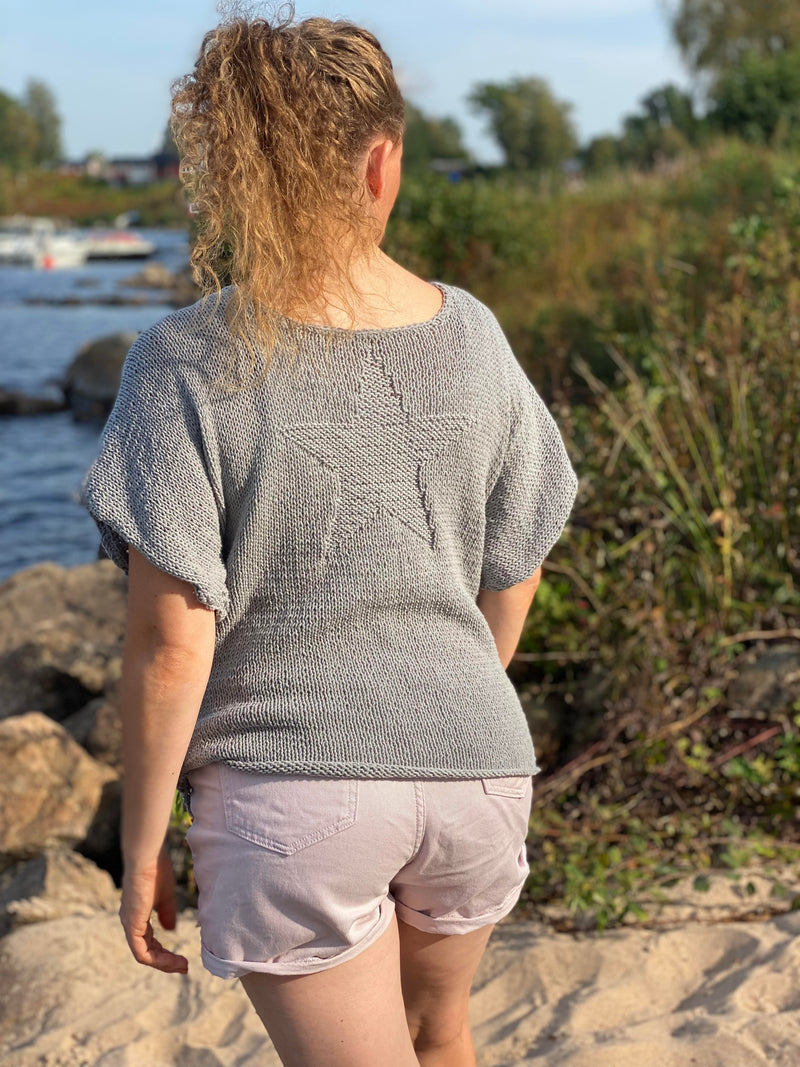 T-SHIRT -knitting pattern #162, grey