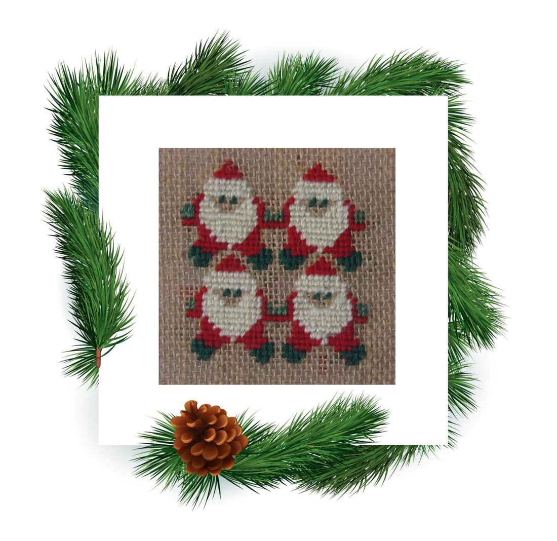 CHRISTMAS CARDS - cross stitch pattern, santa