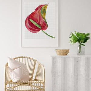 anthurium cross stitch pattern large