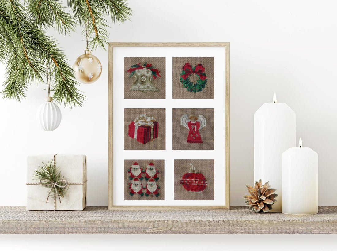 cross stitch patten christmas card