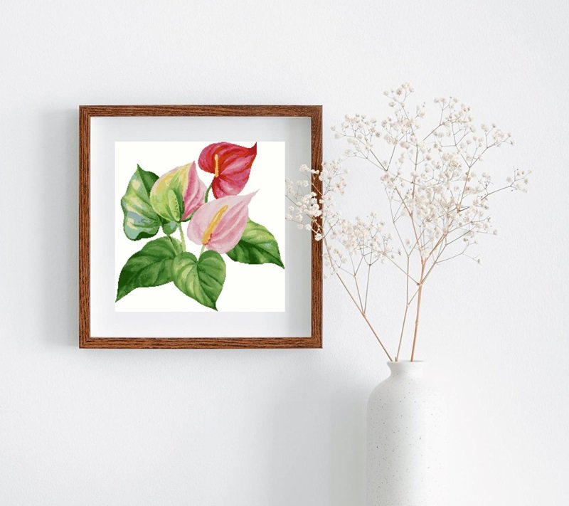 ANTHURIUM - cross stitch pattern - small