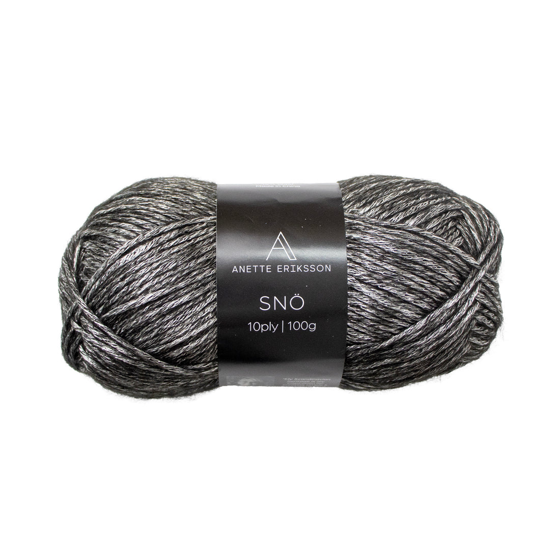 A ball of Anette Eriksson yarn in silver, the shade the Crochet Tunic #148 is crocheted in
