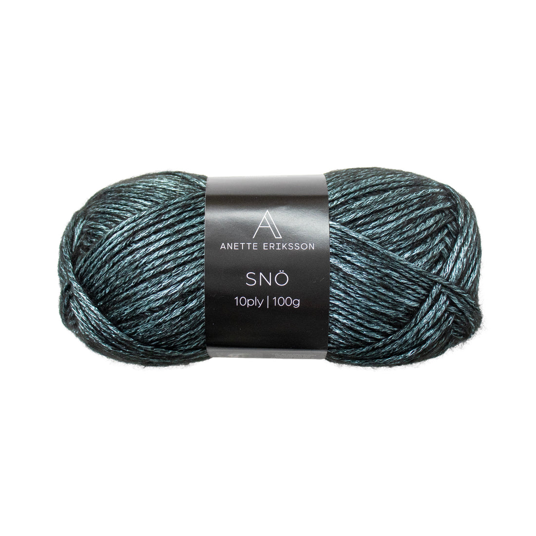 A ball of Snö yarn in turquoise, the shade the Nova Basic Sweater #304 is knitted in