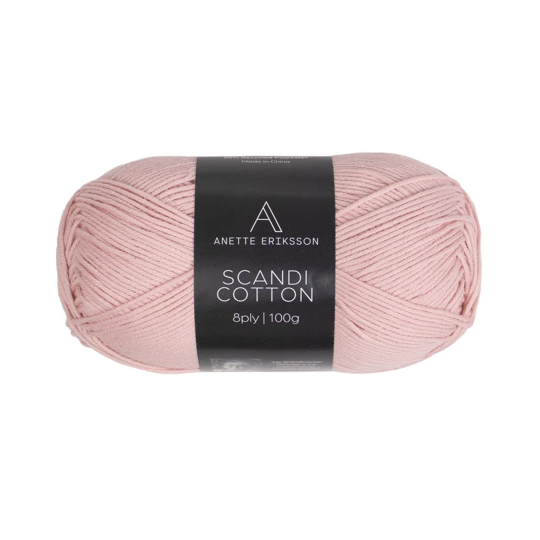 A ball of Anette Eriksson Scandi Cotton in blossom pink