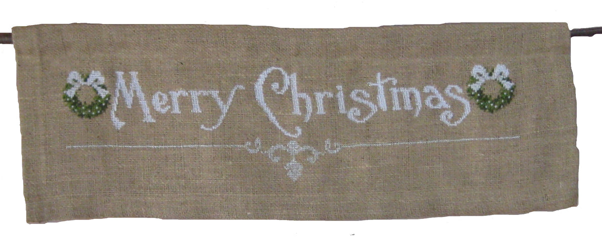 CHRISTMAS BANNER WHITE - cross stitch pattern