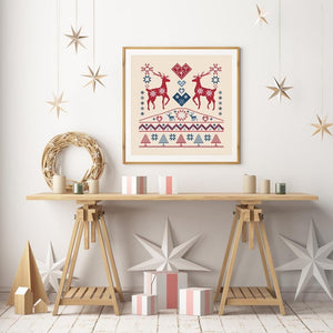 FAIRISLE STAGS - cross stitch pattern - Anette Eriksson Design