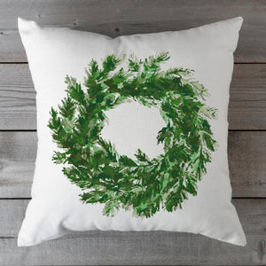 pine wreath cushion