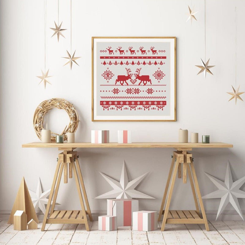 reindeer pattern in a frame
