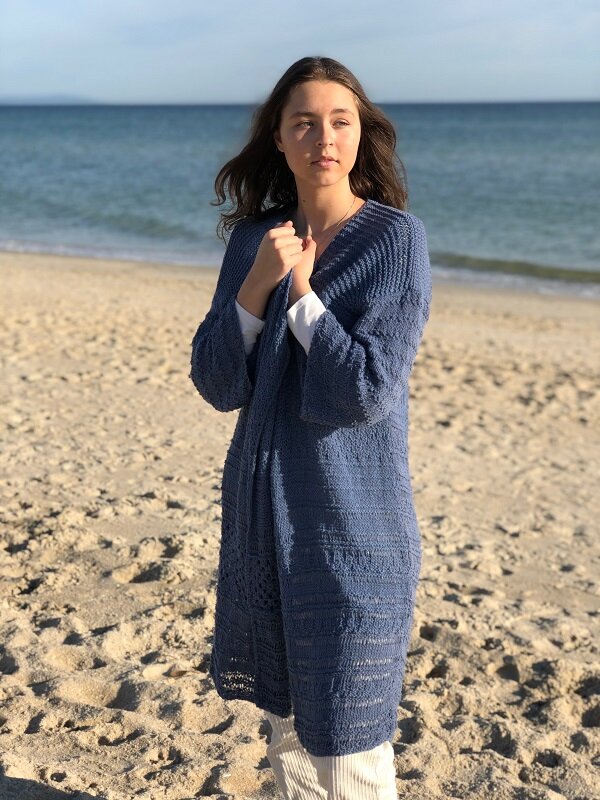 Summer Coat #129 knitting and crochet pattern in Scandi Cotton