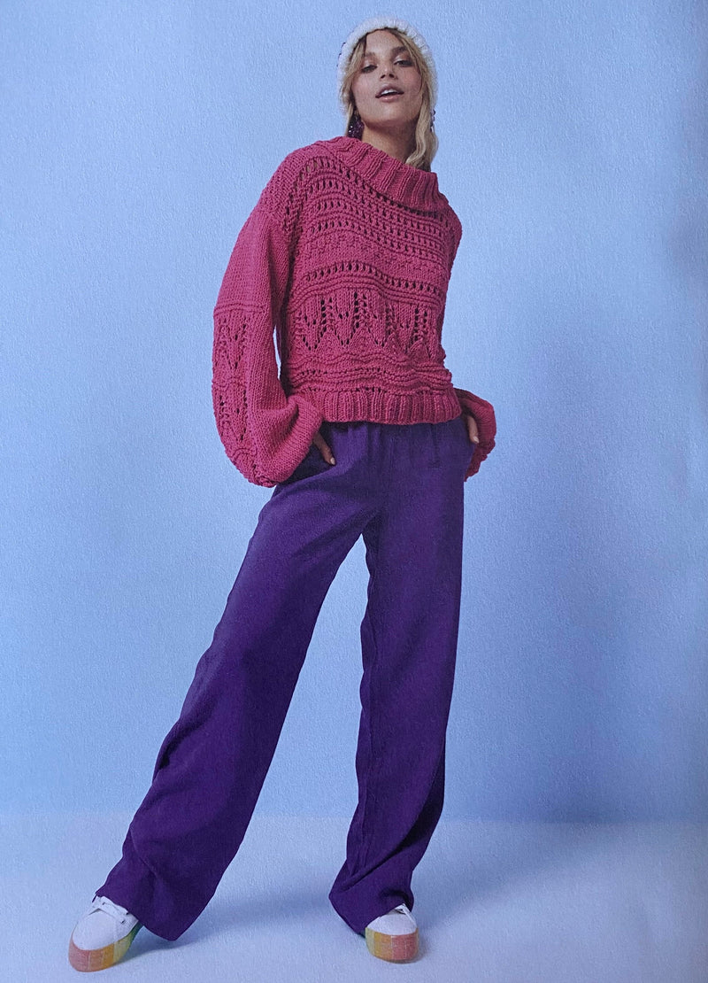 LACE ROLL NECK - knitting pattern #154