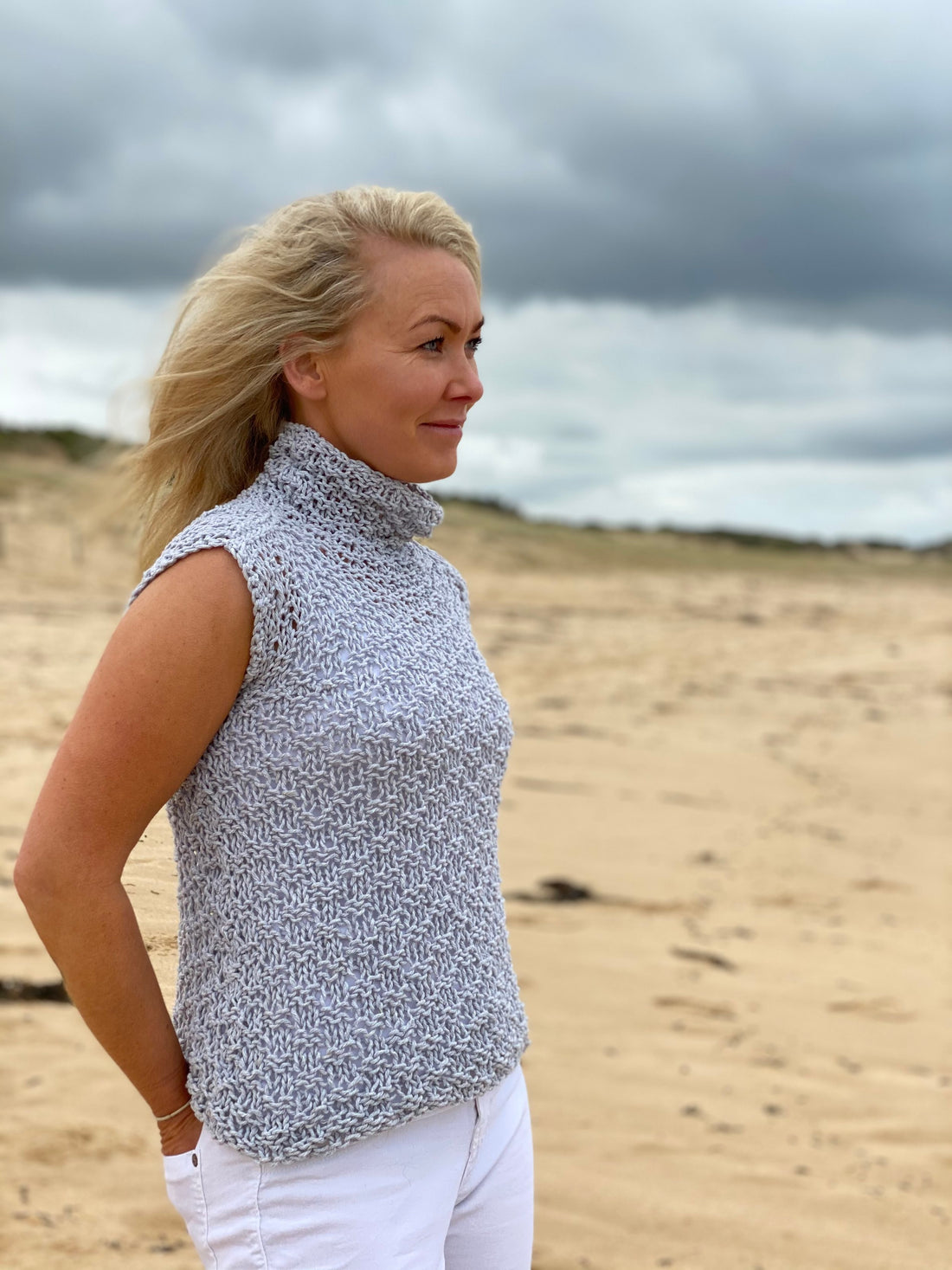 SUPER EASY - knitting pattern #155, grey - Anette Eriksson Design