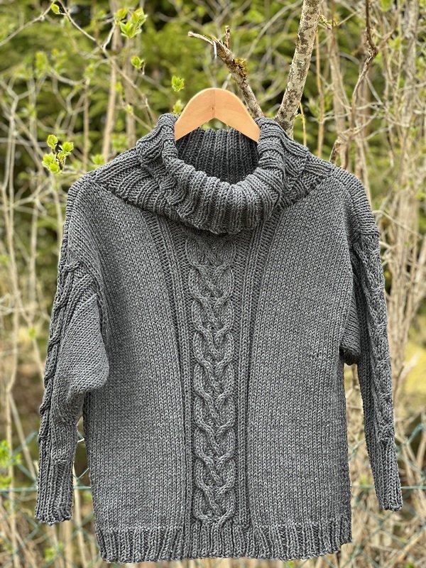 Cable roll neck  - knitting pattern #179