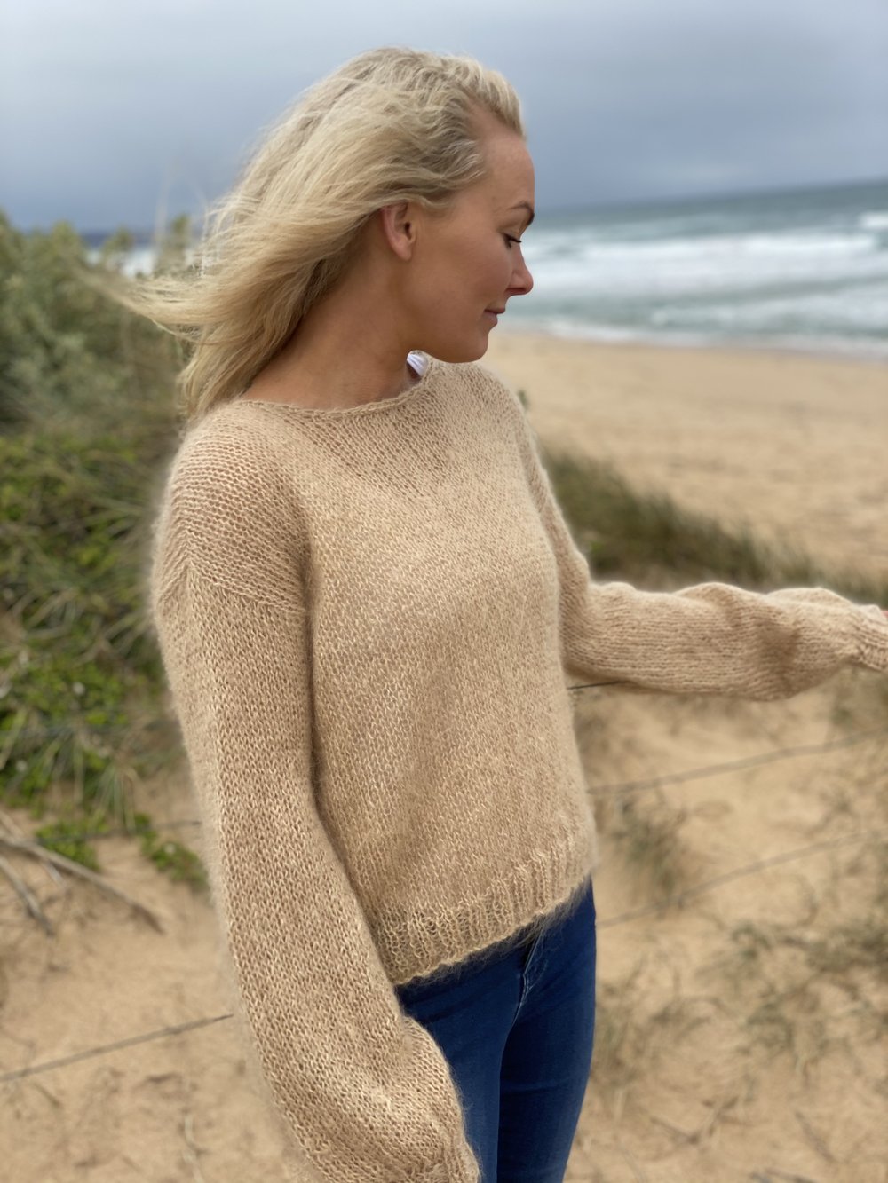 FEEL GOOD SWEATER - knitting pattern #183, denim