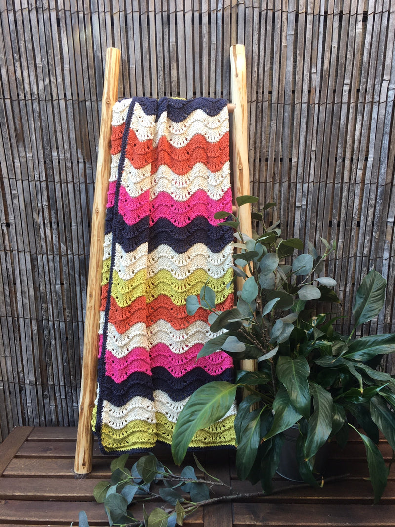 WAVE THROW - knitting pattern #200