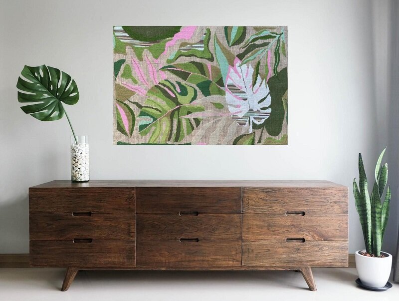abstract tropical cross stitch pattern
