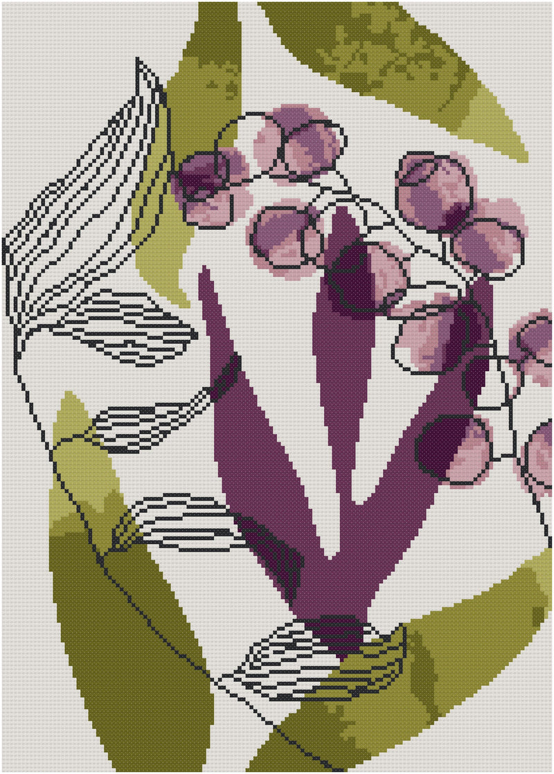 ABSTRACT BOTANICAL 3 - Cross stitch kit