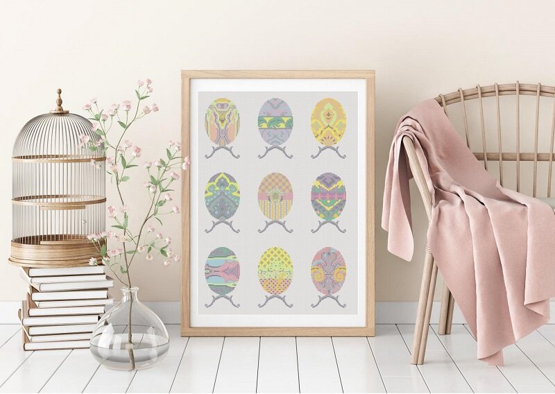 Egg Sampler - cross stitch pattern