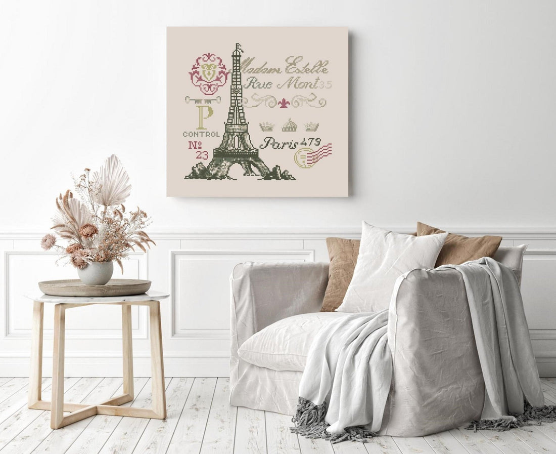 FRENCH POSTCARD - cross stitch pattern - Anette Eriksson Design