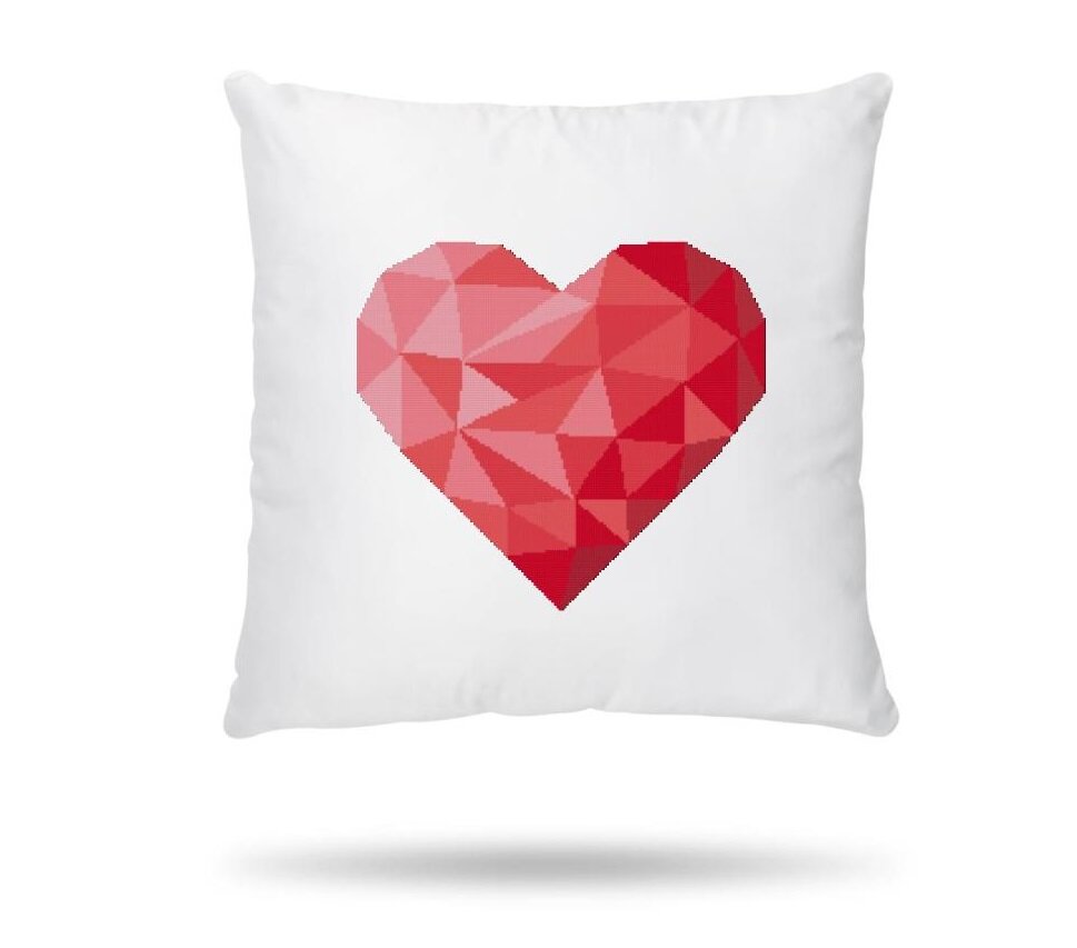 GEO HEART - cross stitch pattern - Anette Eriksson Design