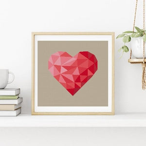 GEO HEART - cross stitch pattern - Anette Eriksson Design