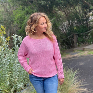 HEART JUMPER - knitting pattern, pink, #164 - Anette Eriksson Design