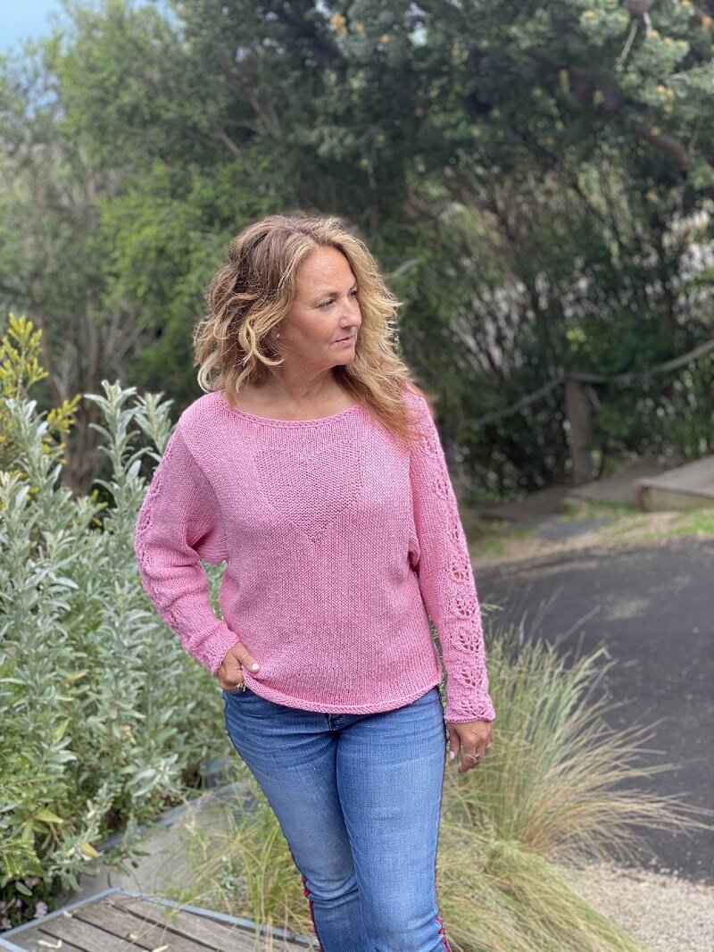 HEART JUMPER - knitting pattern, pink, #164 - Anette Eriksson Design