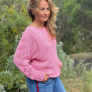 HEART JUMPER - knitting pattern, #164, ecru - Anette Eriksson Design