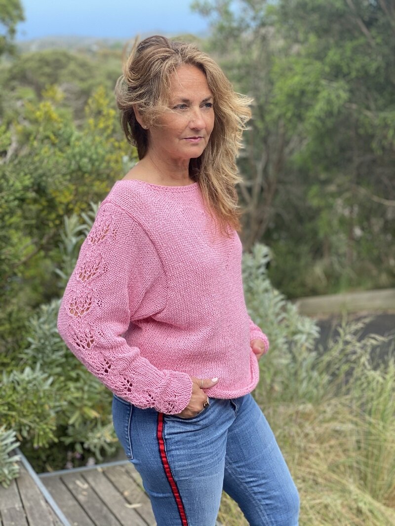 HEART JUMPER - knitting pattern, #164, ecru - Anette Eriksson Design
