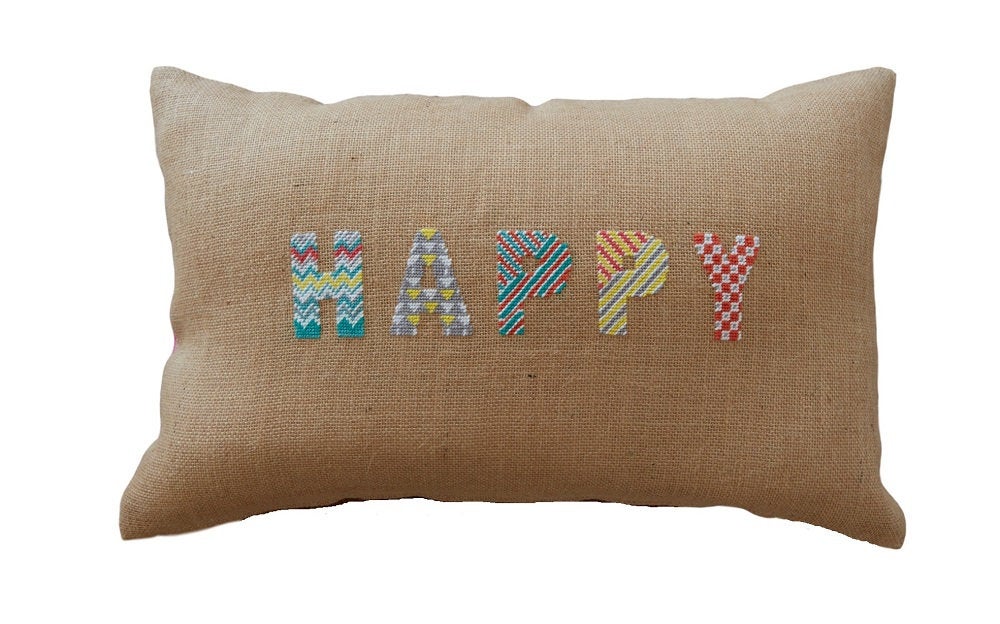 Cross stitch kit,FUN ALPHA,monogram,monogram pillow,letter pillow,embroidery pattern,cross stitch,needlepoint pillow,needlepoint,diy,fun