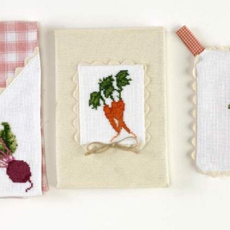 Cross stitch kit ,VEGETABLES,cross stitch,needlepoint,embroidery,handmade,diy,kitchen,garden,scandinavian,radish,green,anette eriksson