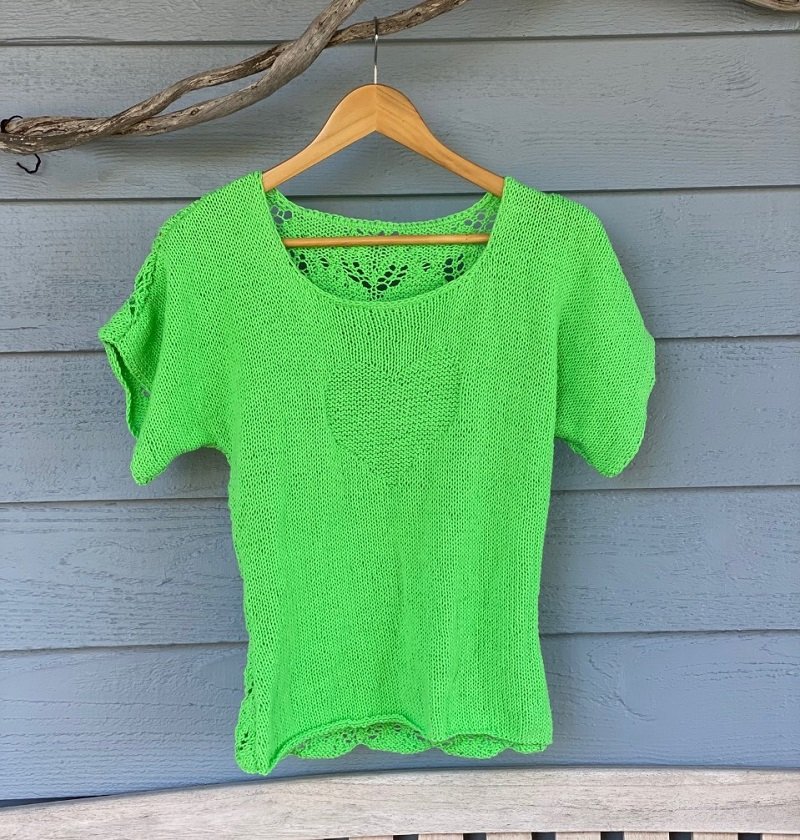 NEON T-SHIRT -knitting pattern #162, yellow